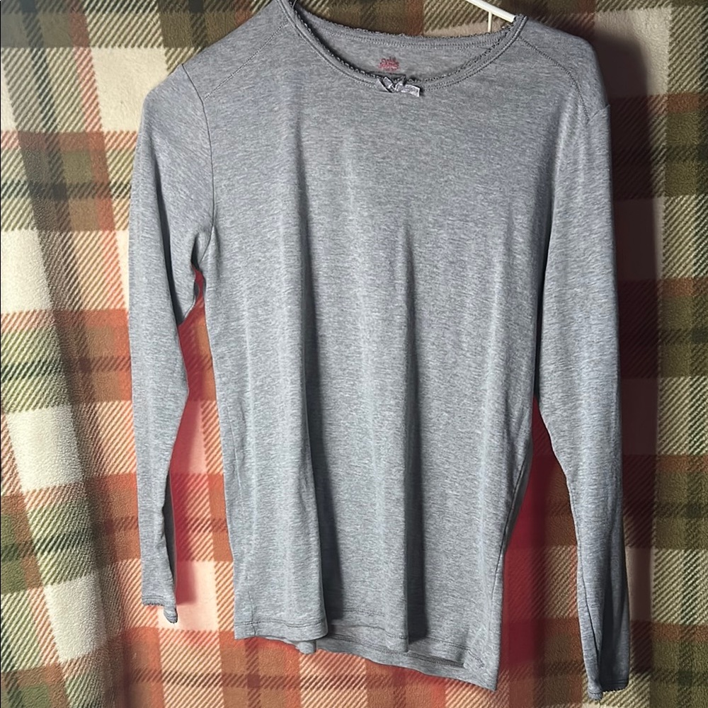 Gray Long Sleeve Top